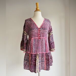 ANTHROPOLOGIE Maeve Lilyana Tiered Silk Blouse XS